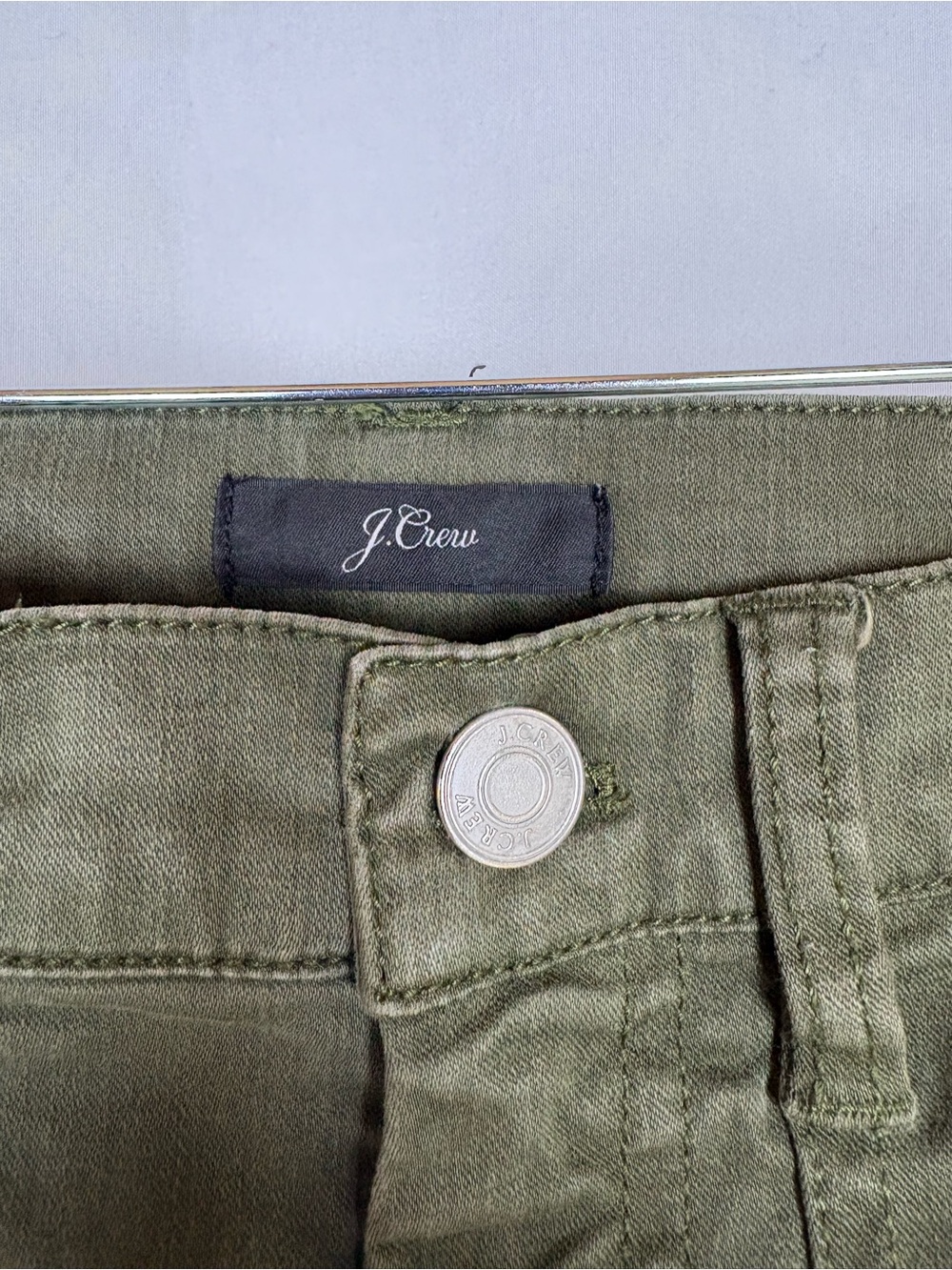 J. Crew Olive Green High-Rise Straight Leg Jeans - Picture 3 of 8